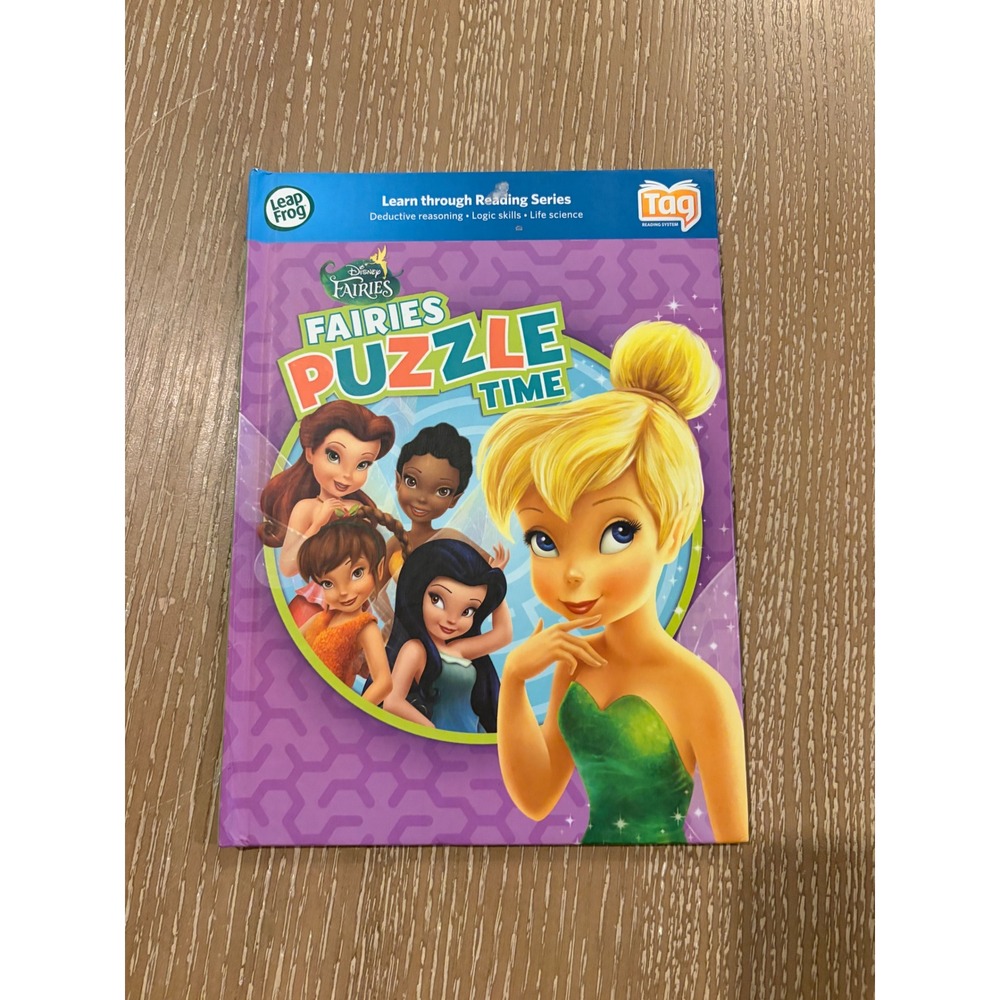 Disney Fairies Puzzle Time LeapFrog Tag Learn Through Reading Hardcover Book